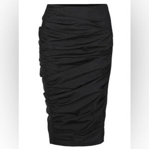 All Saints Ruched Asymmetrical Pencil Skirt Black - Excellent Condition